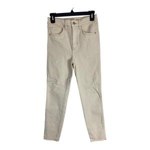 We The Free Womens Jeans Adult Size 28 Skinny Ivory Denim Raw hem Pockets
